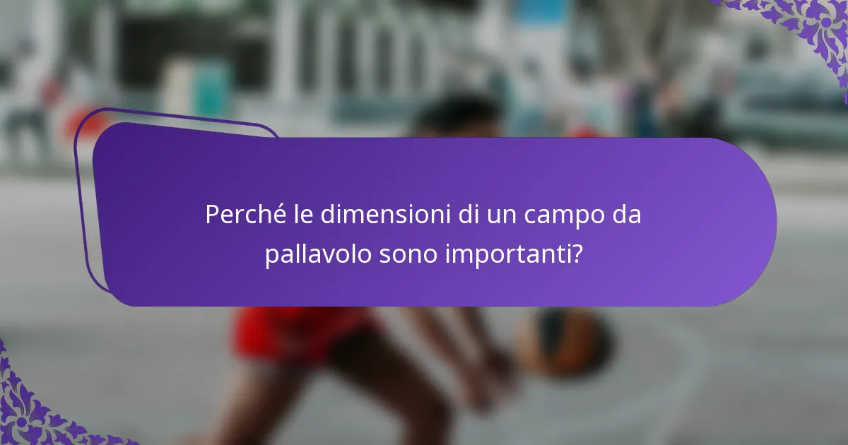 Perché le dimensioni di un campo da pallavolo sono importanti?