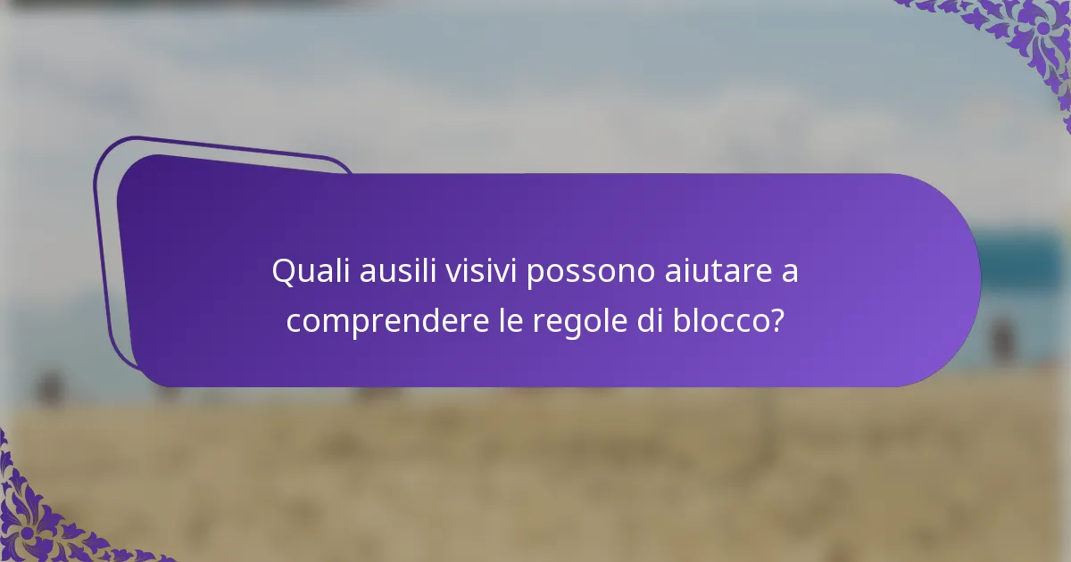 Quali ausili visivi possono aiutare a comprendere le regole di blocco?